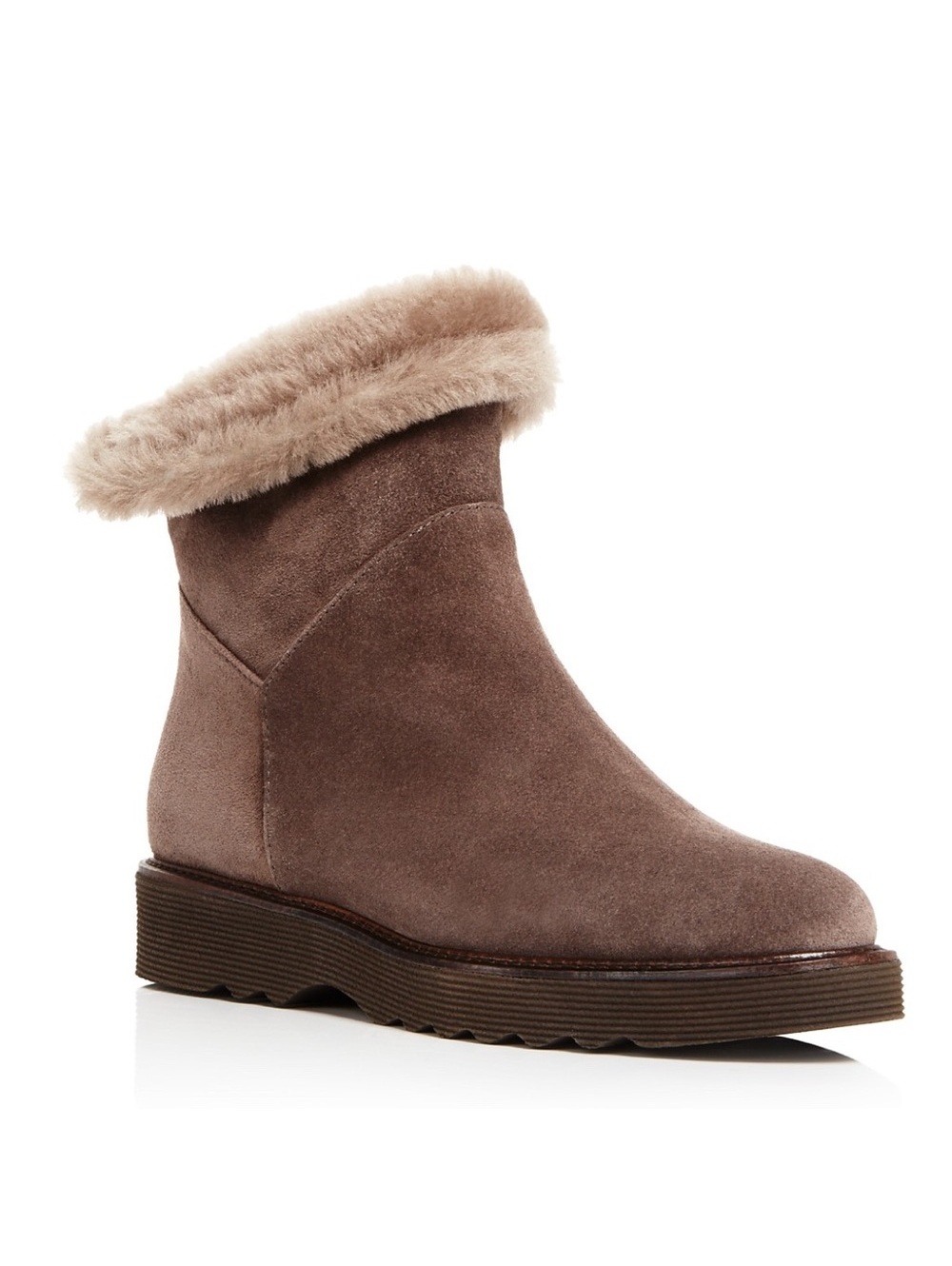 Aquatalia Kimberly Weatherproof Suede & Shearling Booties, Size 12 Made In Italy